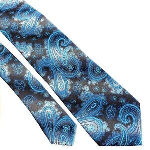 Alexander Julian‎ Colours Polyester Gray Teal Paisley Tie